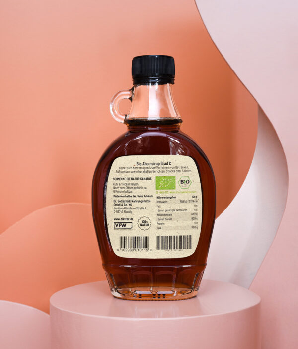 Produktfoto Rückseite Ahornsirup Grad C von Dietrex